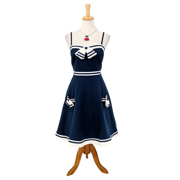 Banned Set Sail Strappy Dress in Navy - Picture 2 of 5